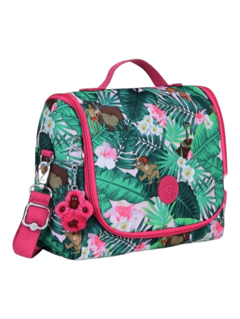 Kipling Disney Jumpin Jungle Book Kichirou Lunch Bag Mowgli Gorilla Pink Green